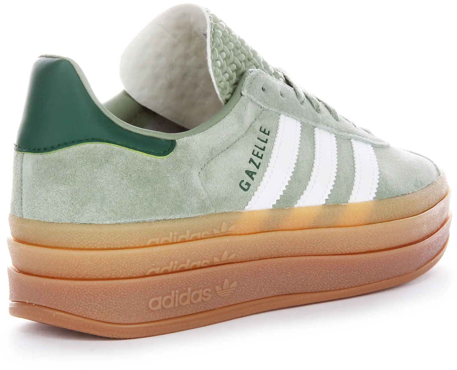 Adidas Gazelle Bold W Three Layers Q Pannel Suela de goma, zapatillas de ante y cuero para mujer en negro y blanco