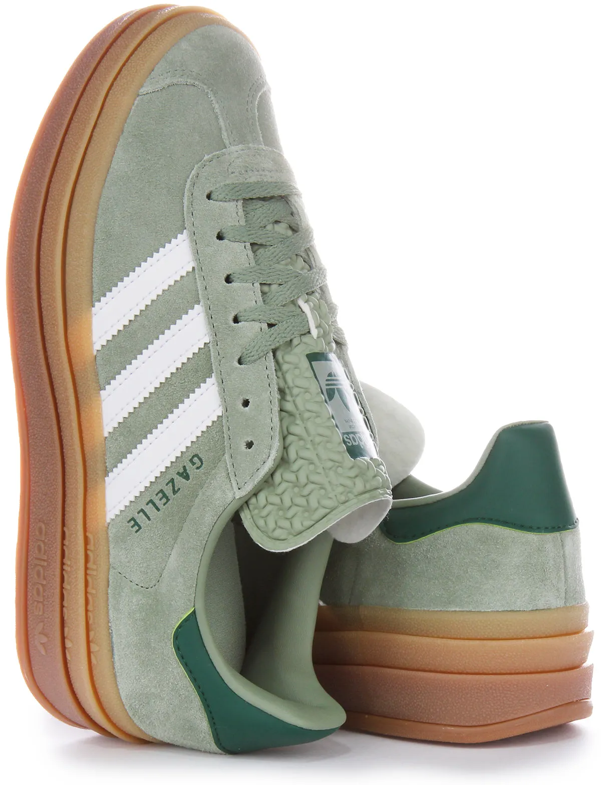 Adidas Gazelle Bold W Three Layers Q Pannel Suela de goma, zapatillas de ante y cuero para mujer en negro y blanco