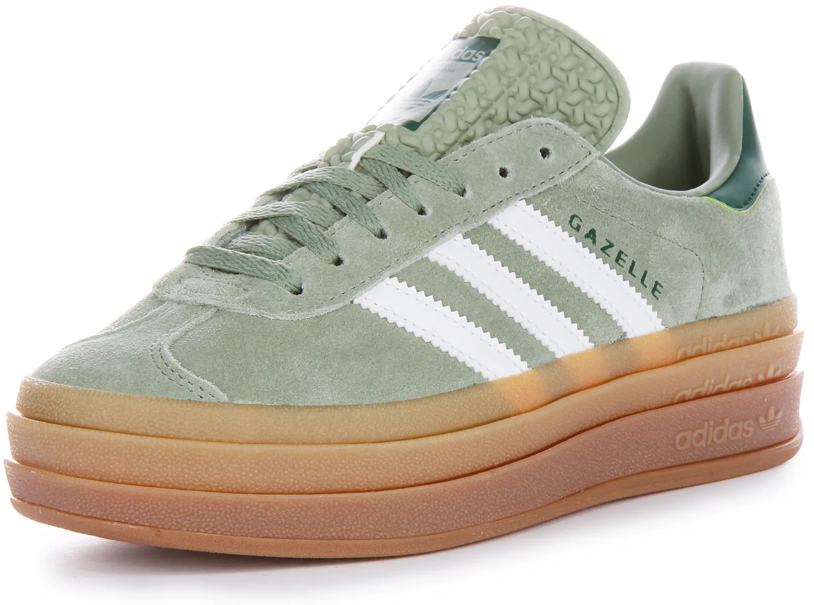 Adidas Gazelle Bold W Three Layers Q Pannel Suela de goma, zapatillas de ante y cuero para mujer en negro y blanco