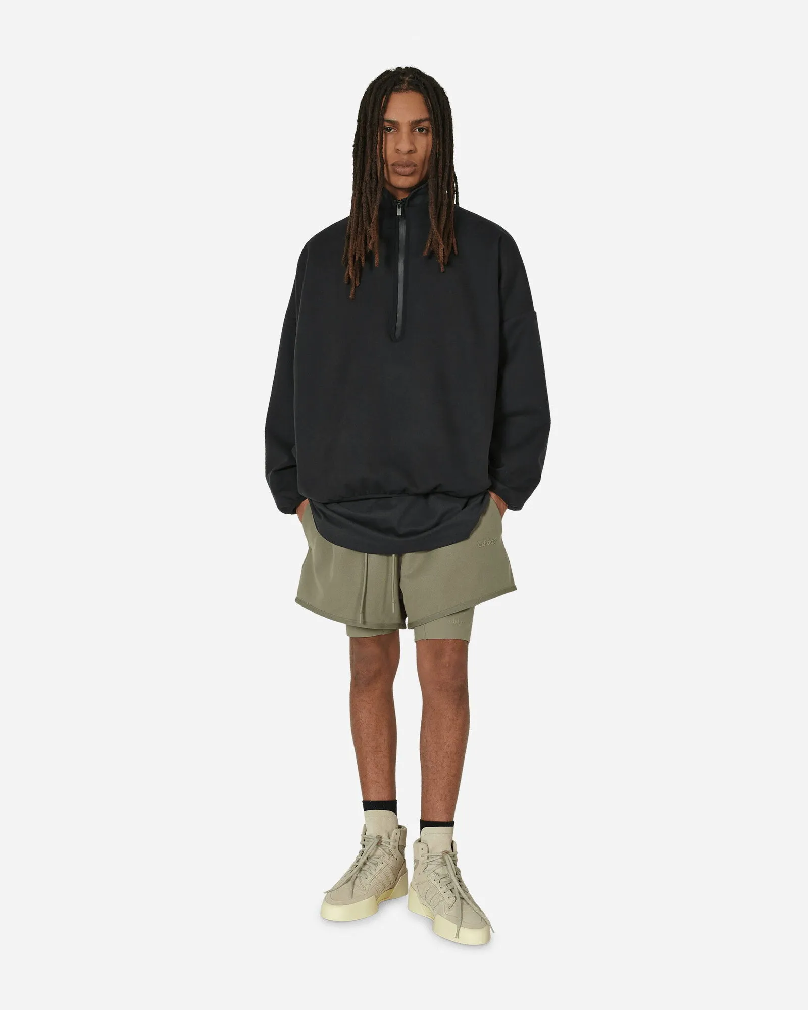 adidas Originals Fear of God Athletics Suede Fleece Shorts Clay