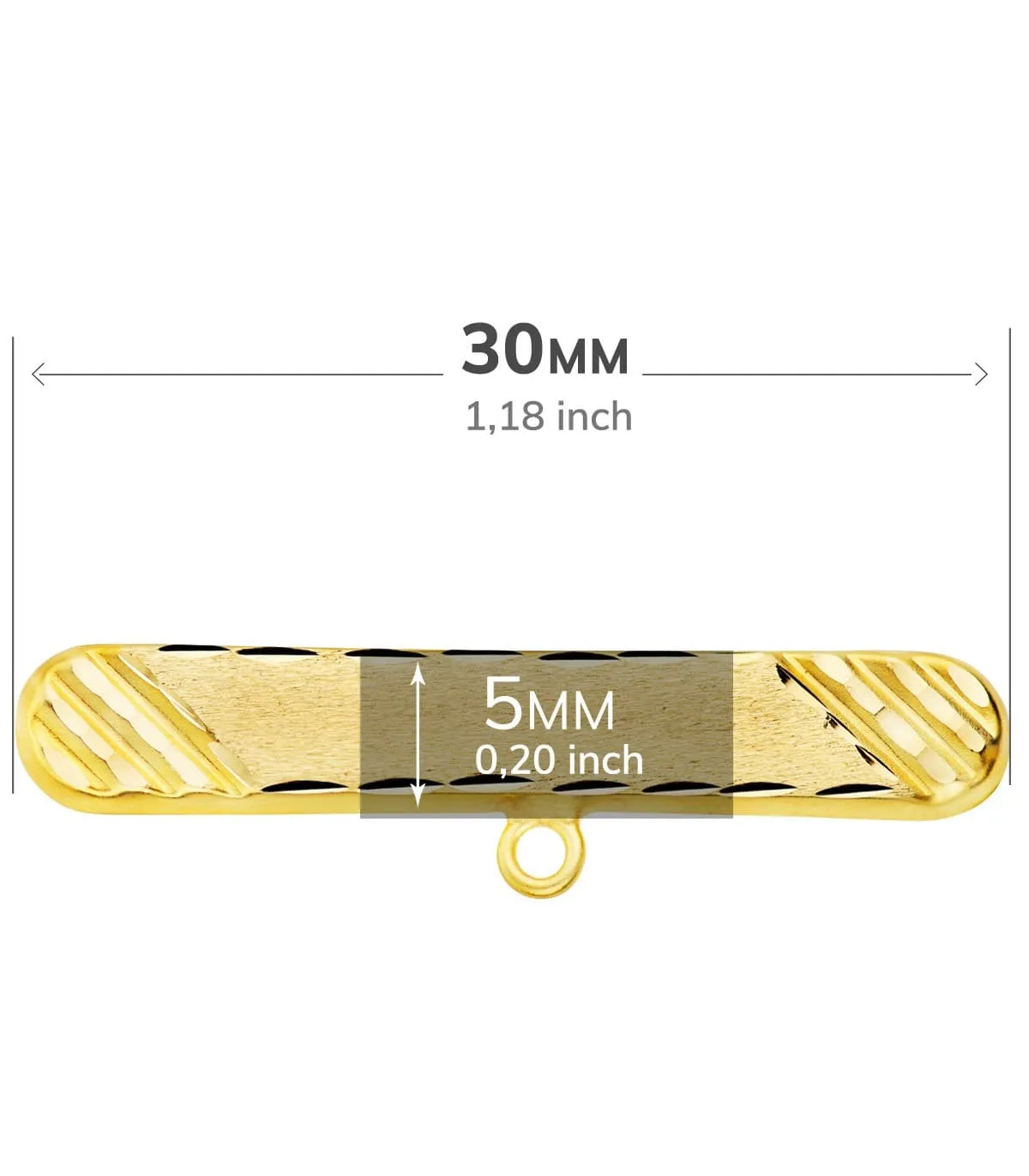 Alfiler Bebé Oro Amarillo 18K Ovalado tallado