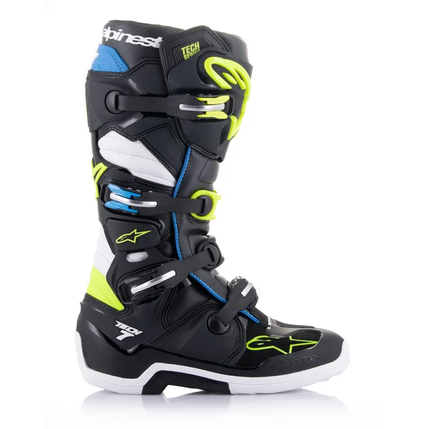 Alpinestars botas Tech 7 negra azul amarilla flúor