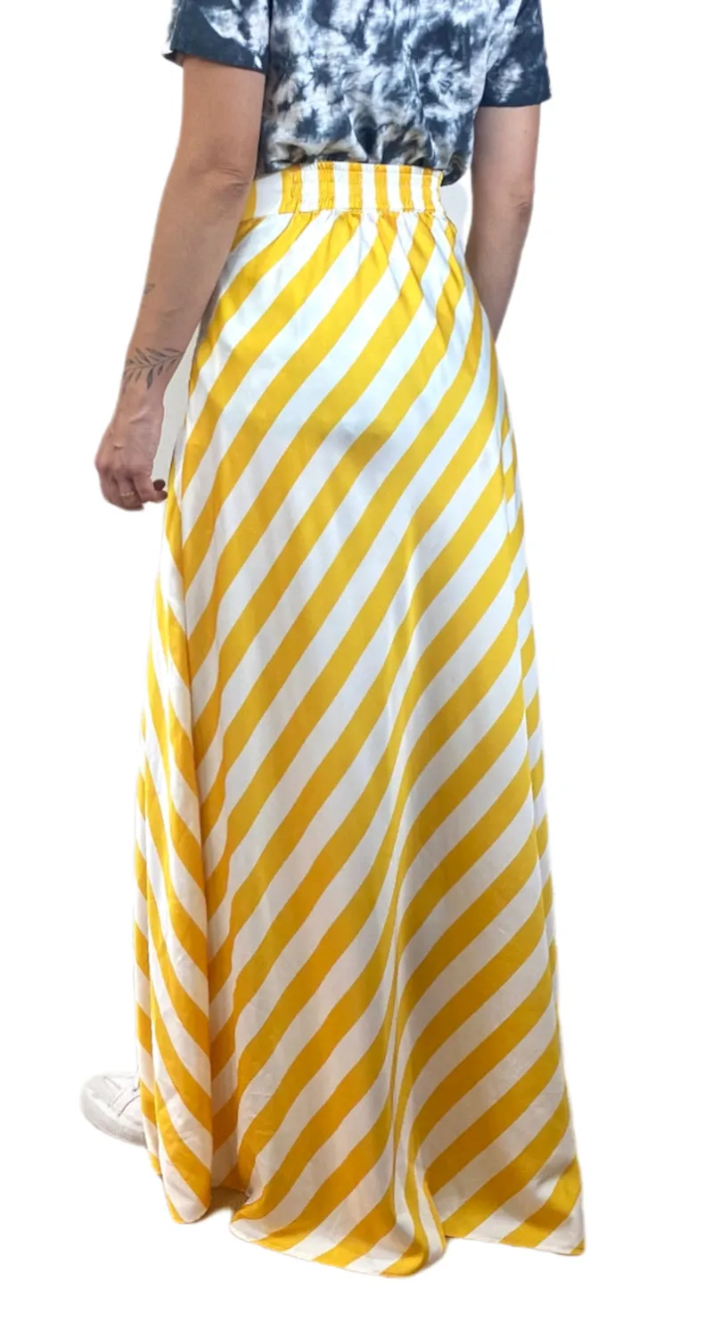 ANTHROPOLOGIE Falda Listada Amarilla