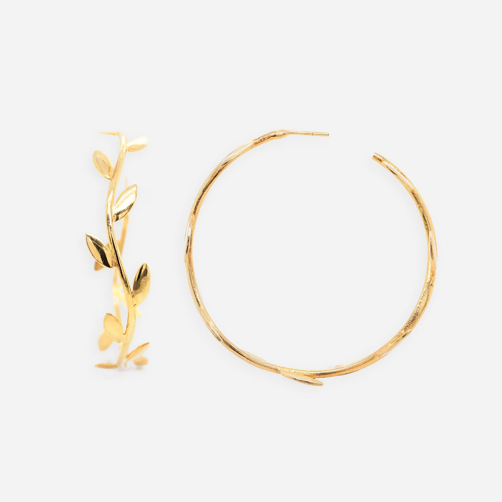 Aretes Leaf Hoops