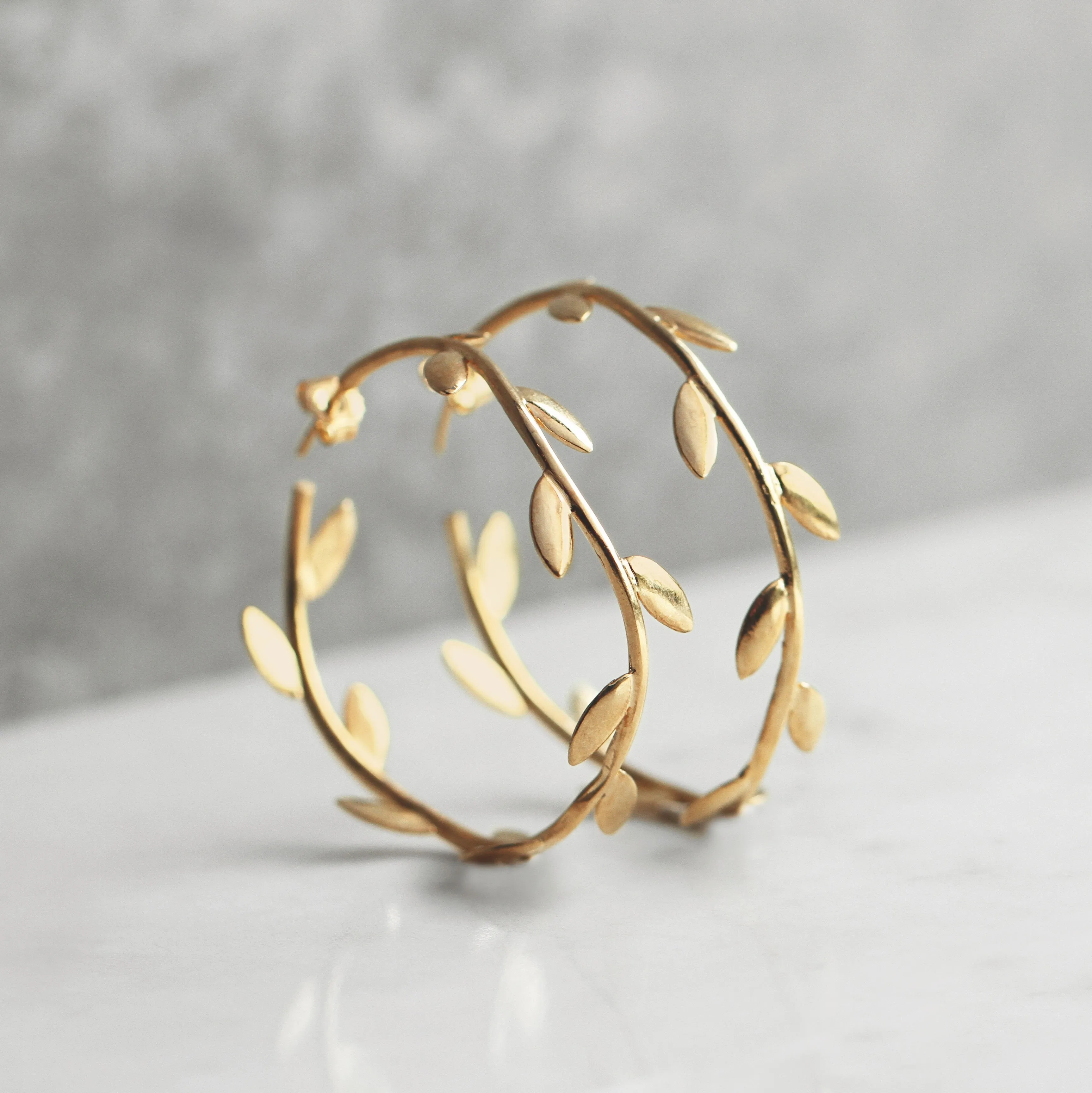 Aretes Leaf Hoops