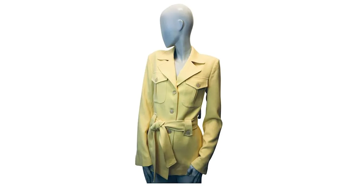 Autre Marque Chaqueta sahariana amarilla francesa Amarillo 