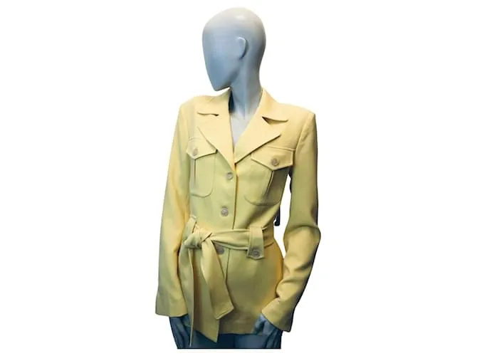 Autre Marque Chaqueta sahariana amarilla francesa Amarillo 