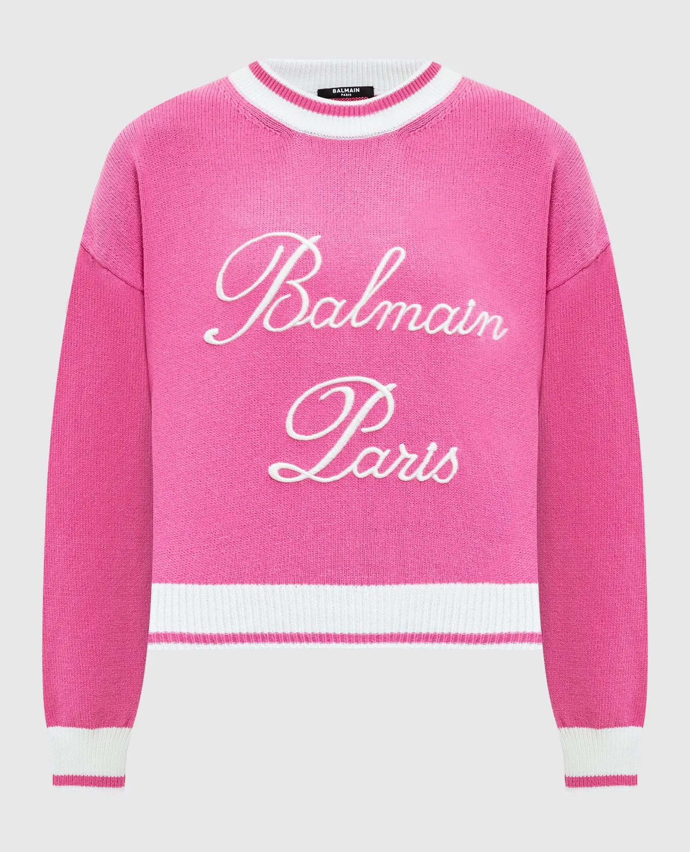 Balmain Pink jumper with logo embroidery