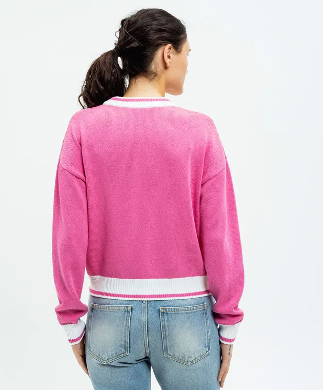 Balmain Pink jumper with logo embroidery