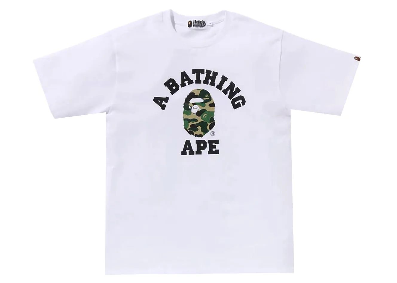 BAPE BAPE ABC Camo College Organic Cotton Tee White/Green