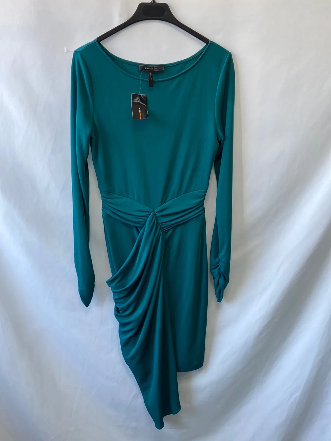 BCBG. Vestido verde licra T.s