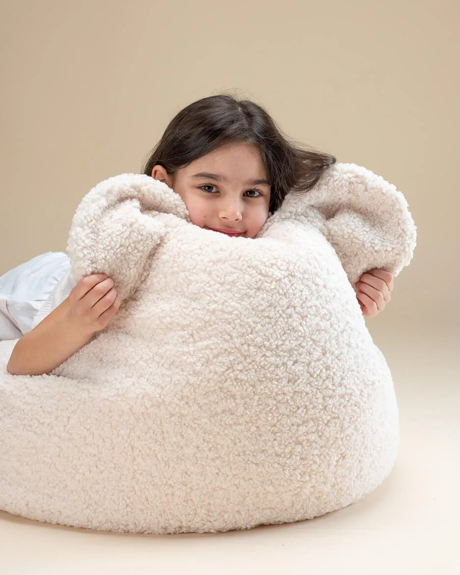 BEANBAG BEAR CHAIR  TEDDY  CREAM WHITE