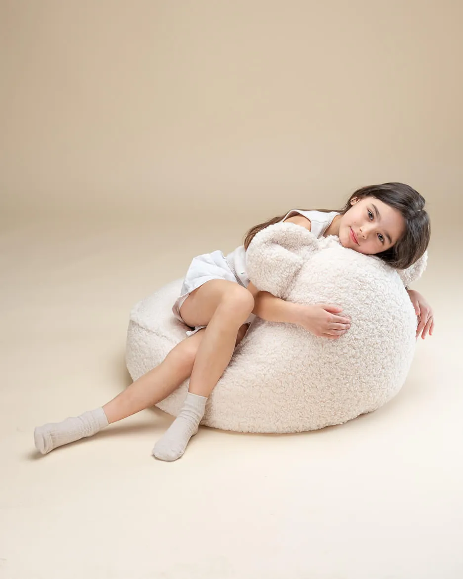 BEANBAG BEAR CHAIR  TEDDY  CREAM WHITE