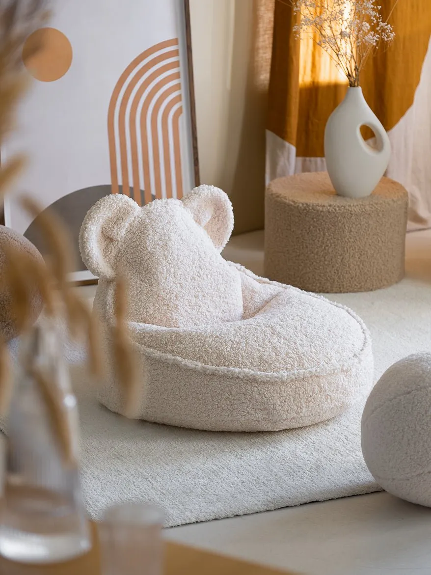 BEANBAG BEAR CHAIR  TEDDY  CREAM WHITE