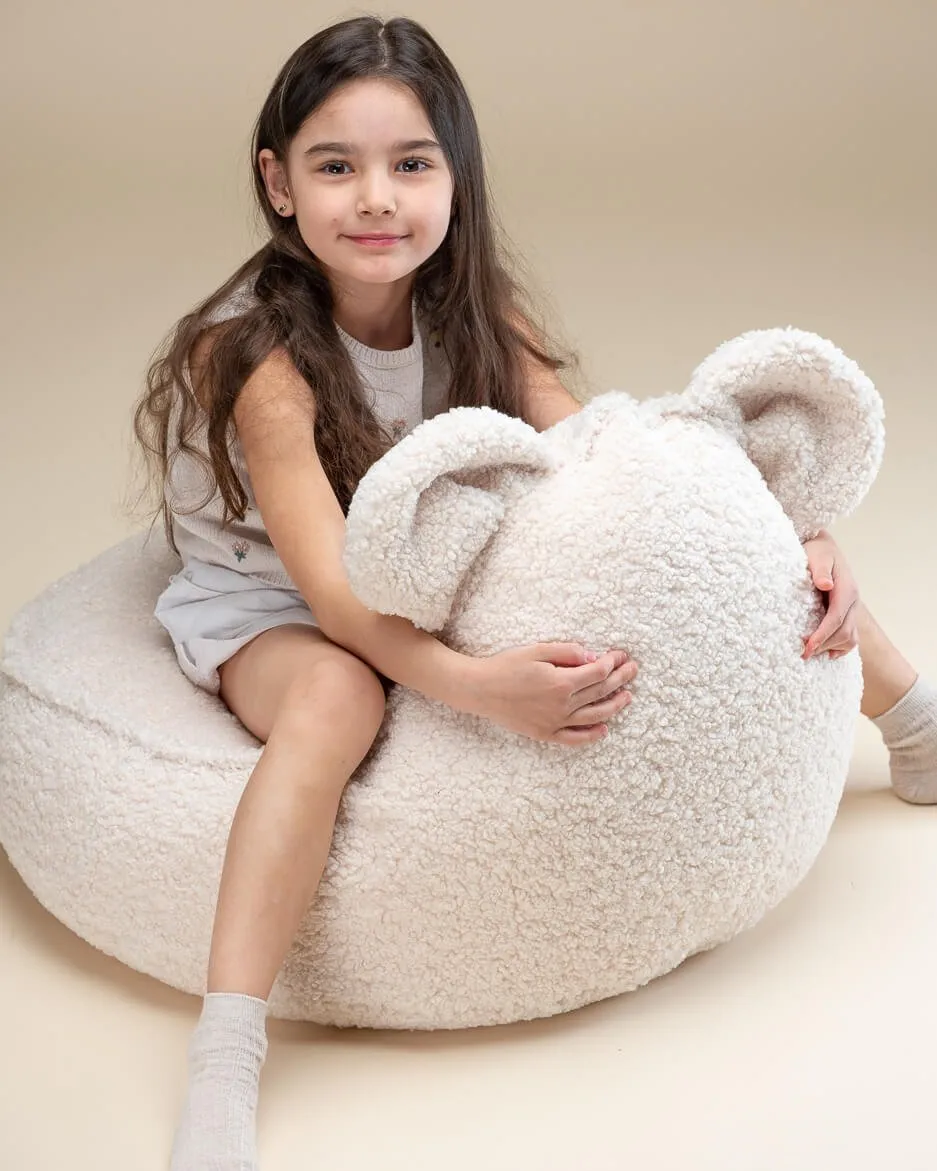 BEANBAG BEAR CHAIR  TEDDY  CREAM WHITE