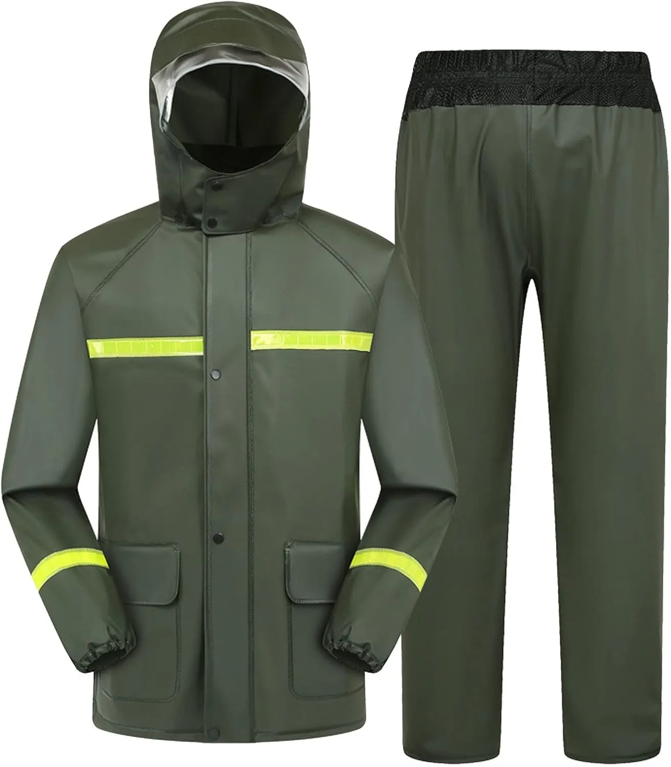 Beokeuioe Traje de lluvia para hombre y mujer  resistente al agua  impermeable (chaqueta + pantalón)  conjuntos de ropa de traba