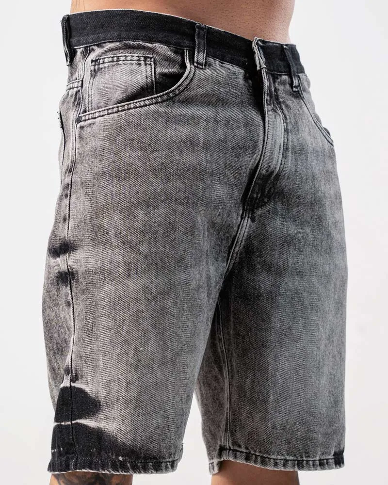 Bermuda Regular Para Hombre Negro Con Aerografía