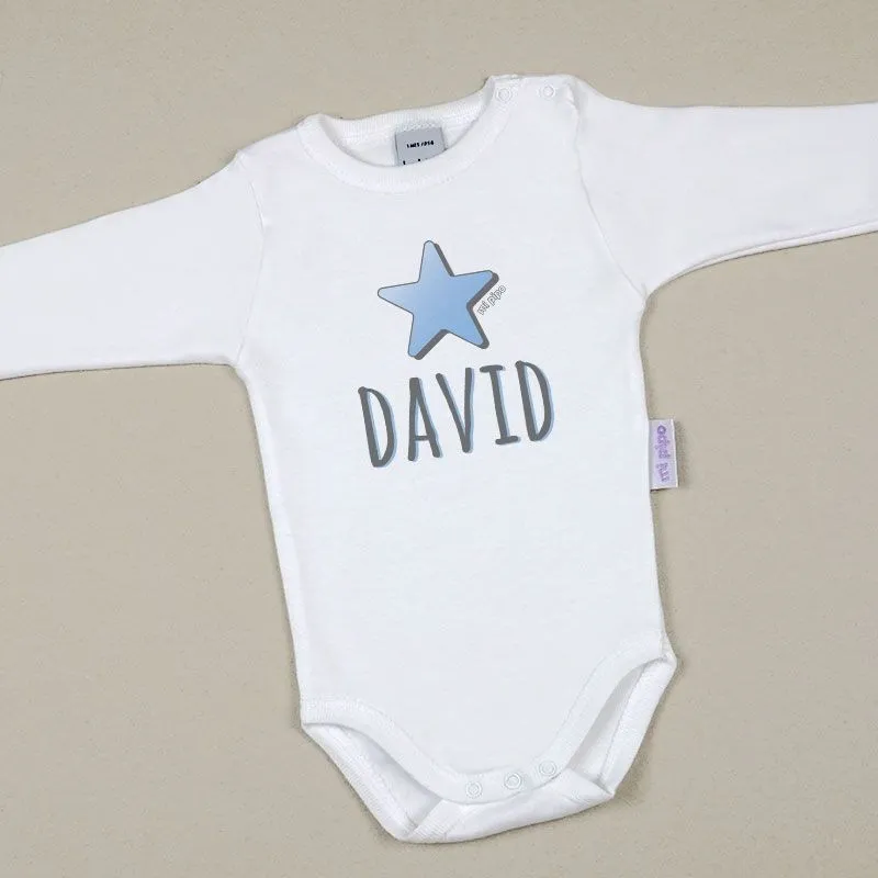 Body Bebé Personalizado con nombre estampado Estrella Azul