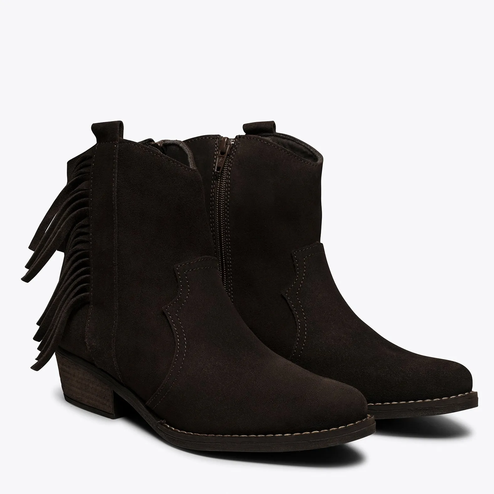 BOHO BOTíN COWBOY MARRÓN CON FLECOS