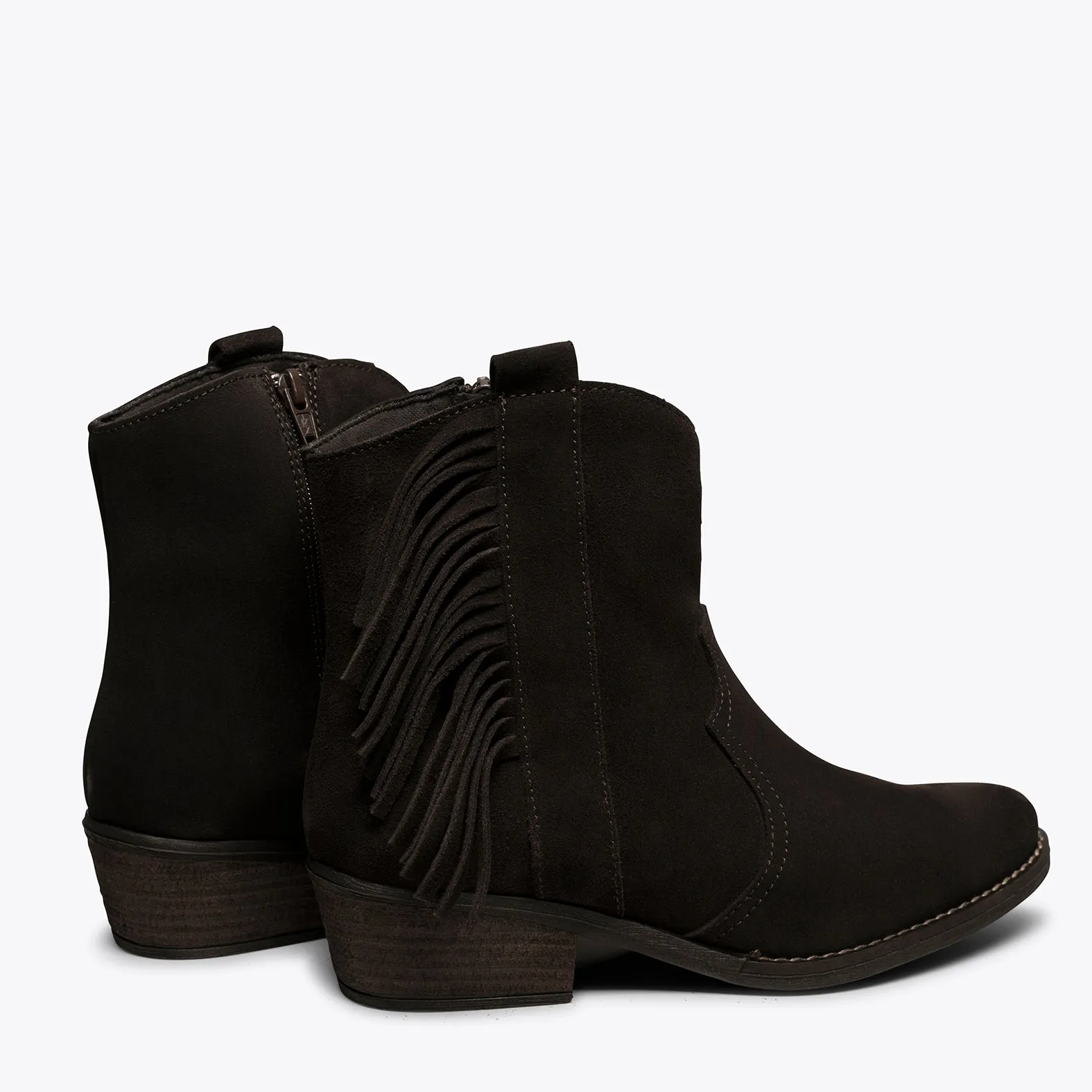 BOHO BOTíN COWBOY MARRÓN CON FLECOS