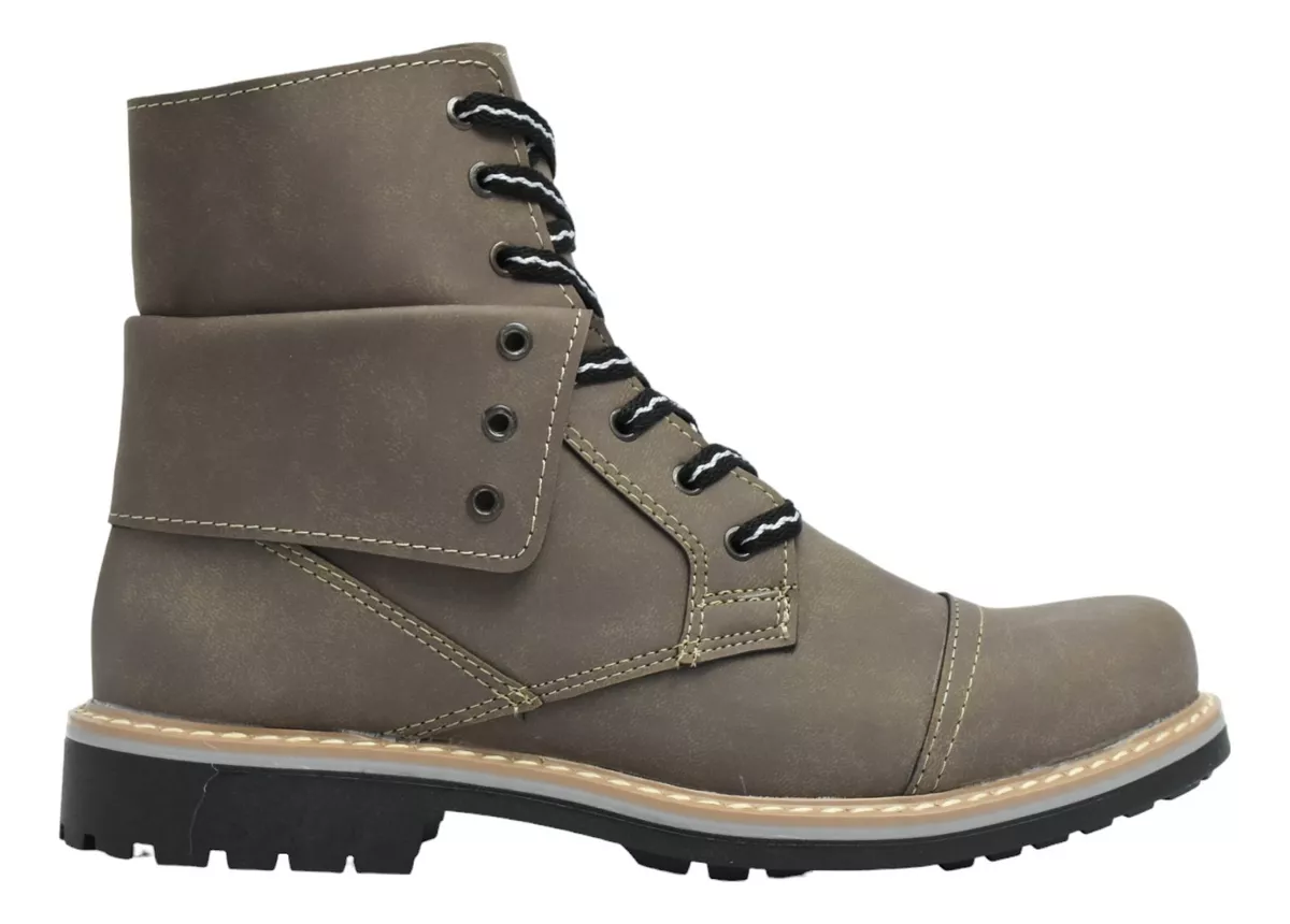 Borcego Bota Borcegui Hombre Cuero Caña Media Wolf 8012
