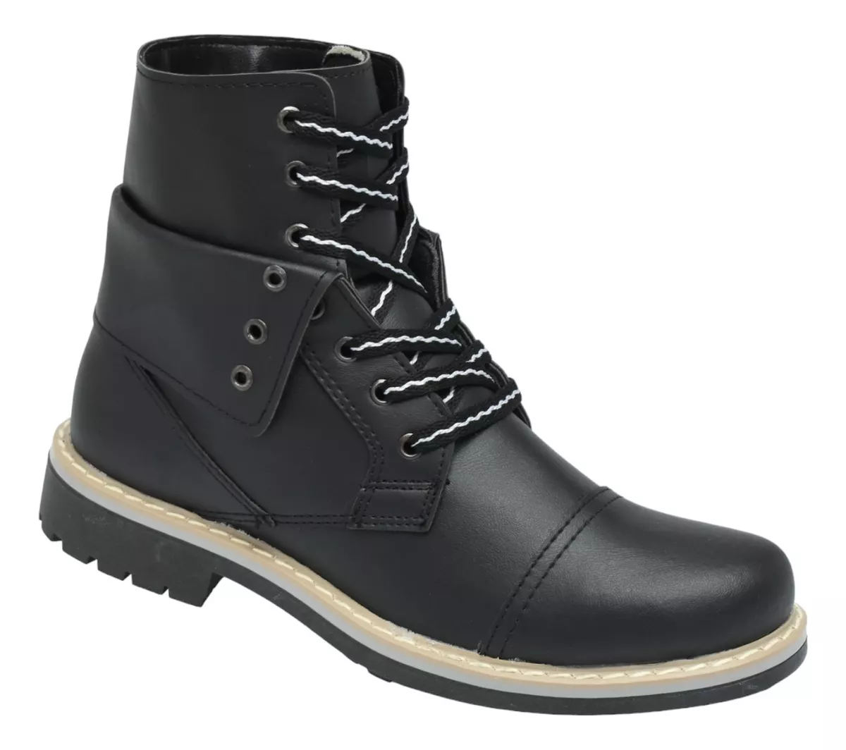 Borcego Bota Borcegui Hombre Cuero Caña Media Wolf 8012