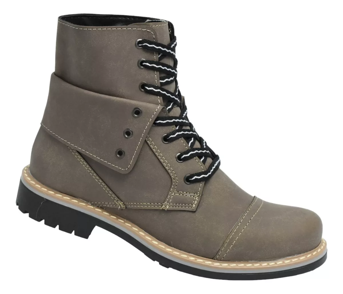 Borcego Bota Borcegui Hombre Cuero Caña Media Wolf 8012