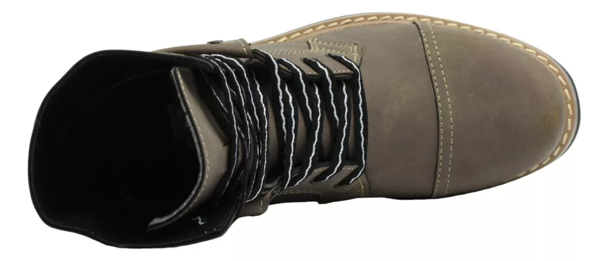 Borcego Bota Borcegui Hombre Cuero Caña Media Wolf 8012