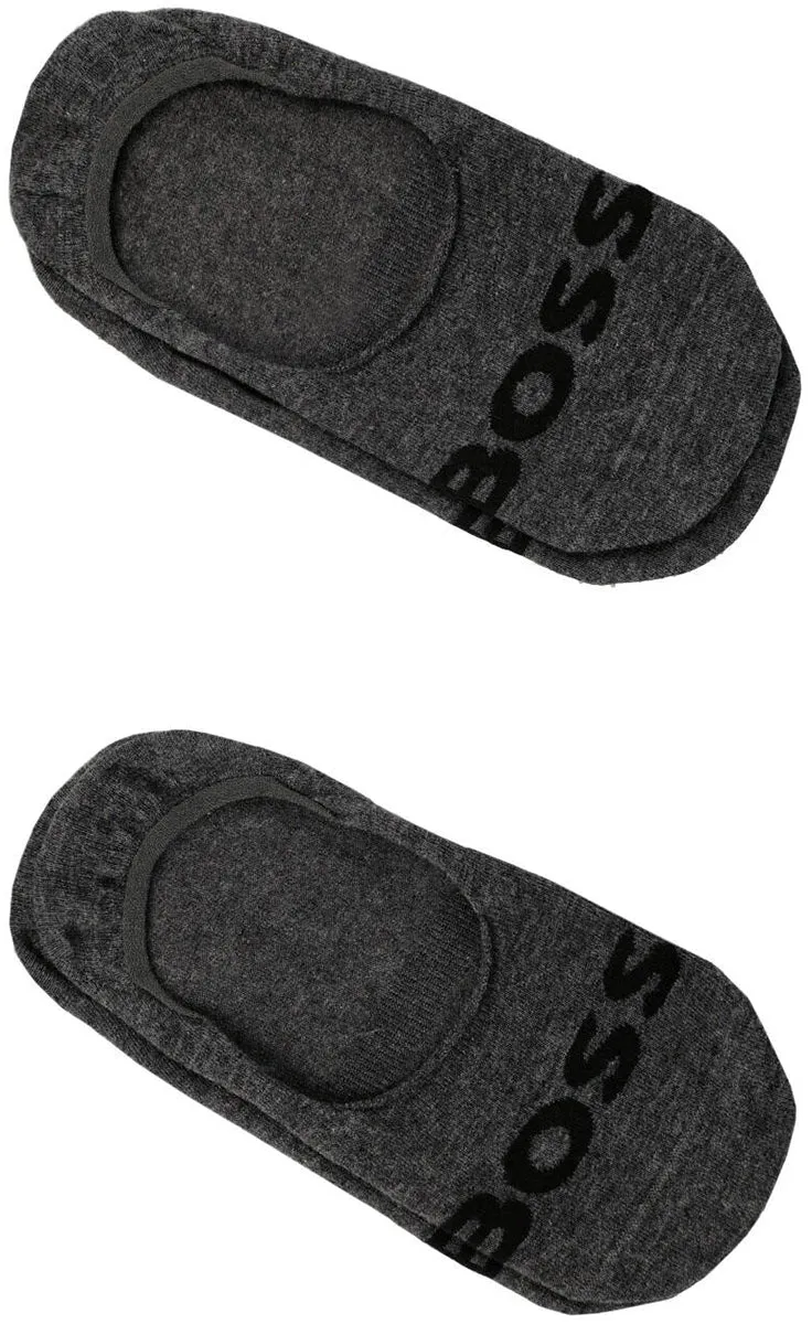 Boss 2P SL Uni Logo CC 2 Pares de calcetines invisibles de algodón para hombre en negro