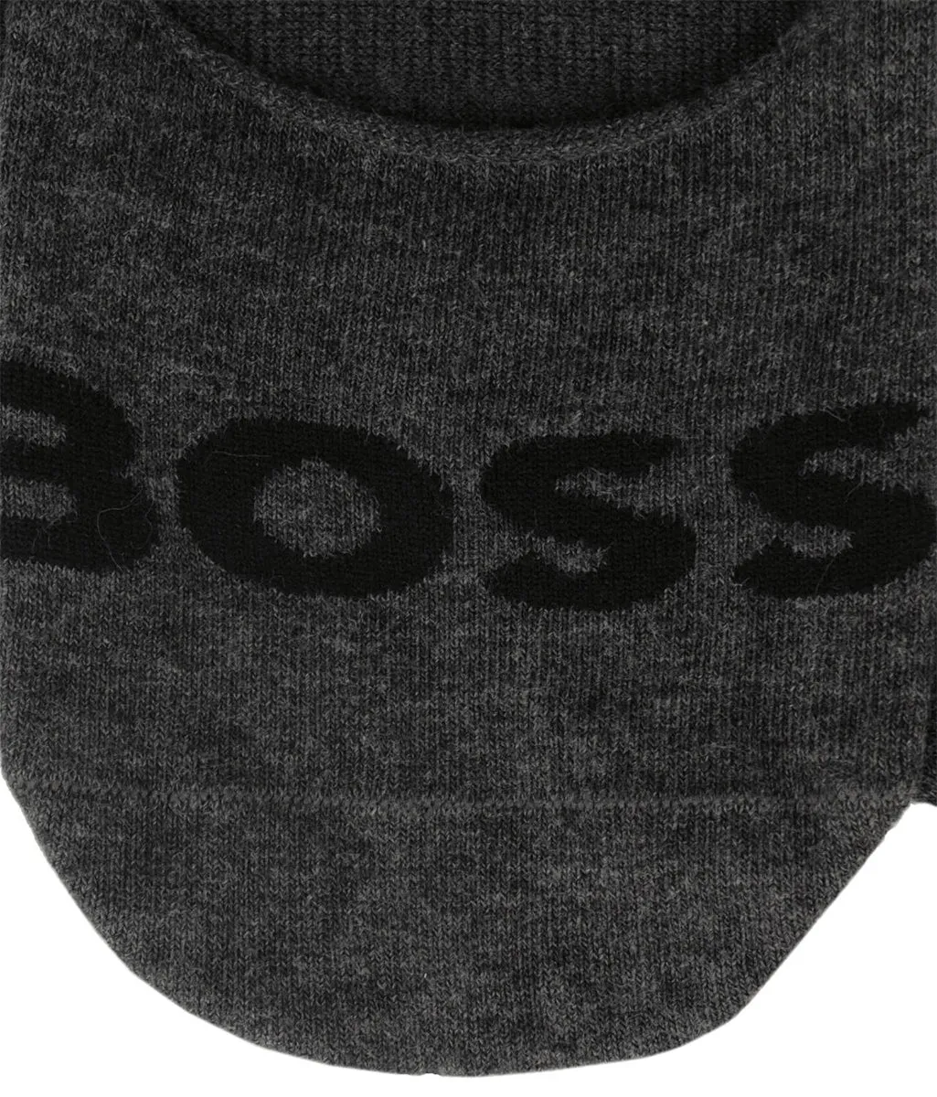 Boss 2P SL Uni Logo CC 2 Pares de calcetines invisibles de algodón para hombre en negro