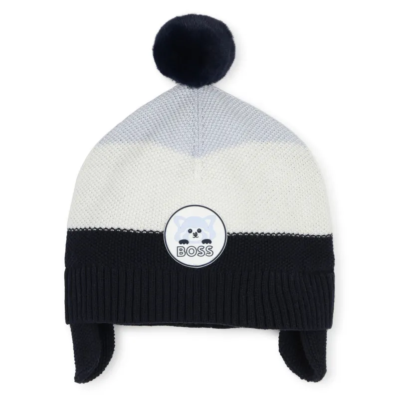 BOSS Gorro de rayas con pompón