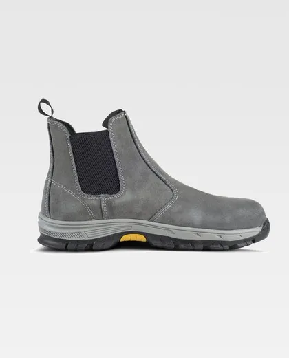 Bota de serraje sin cordones Color Gris+Negro