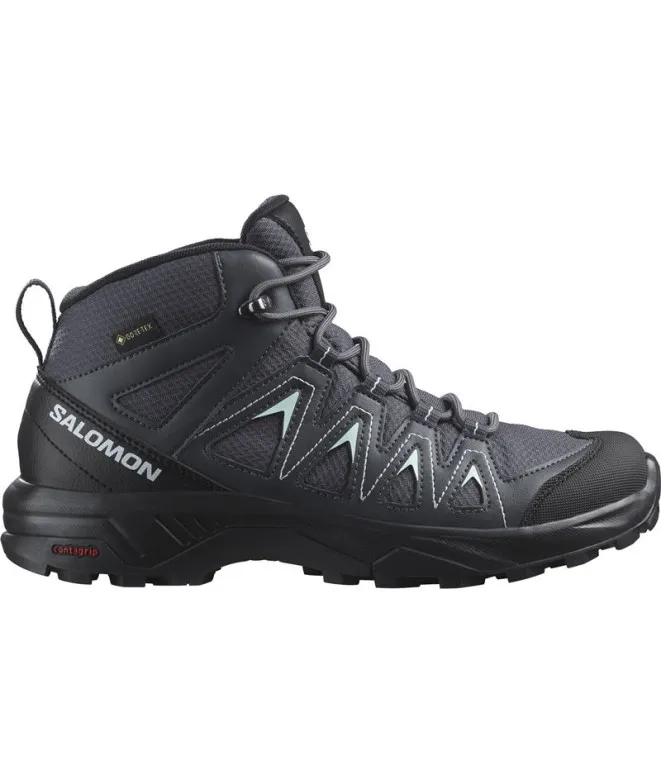 BOTAS DE MONTAñA SALOMON X BRAZE MID GORETEX NEGRO/AZUL MUJER
