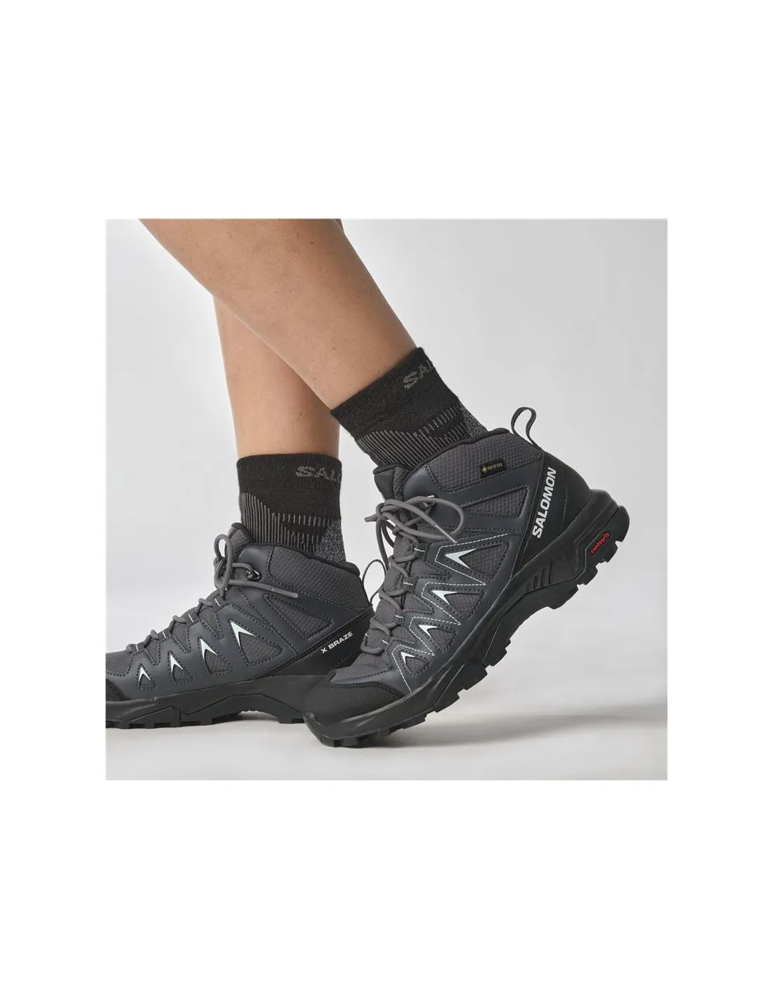 BOTAS DE MONTAñA SALOMON X BRAZE MID GORETEX NEGRO/AZUL MUJER