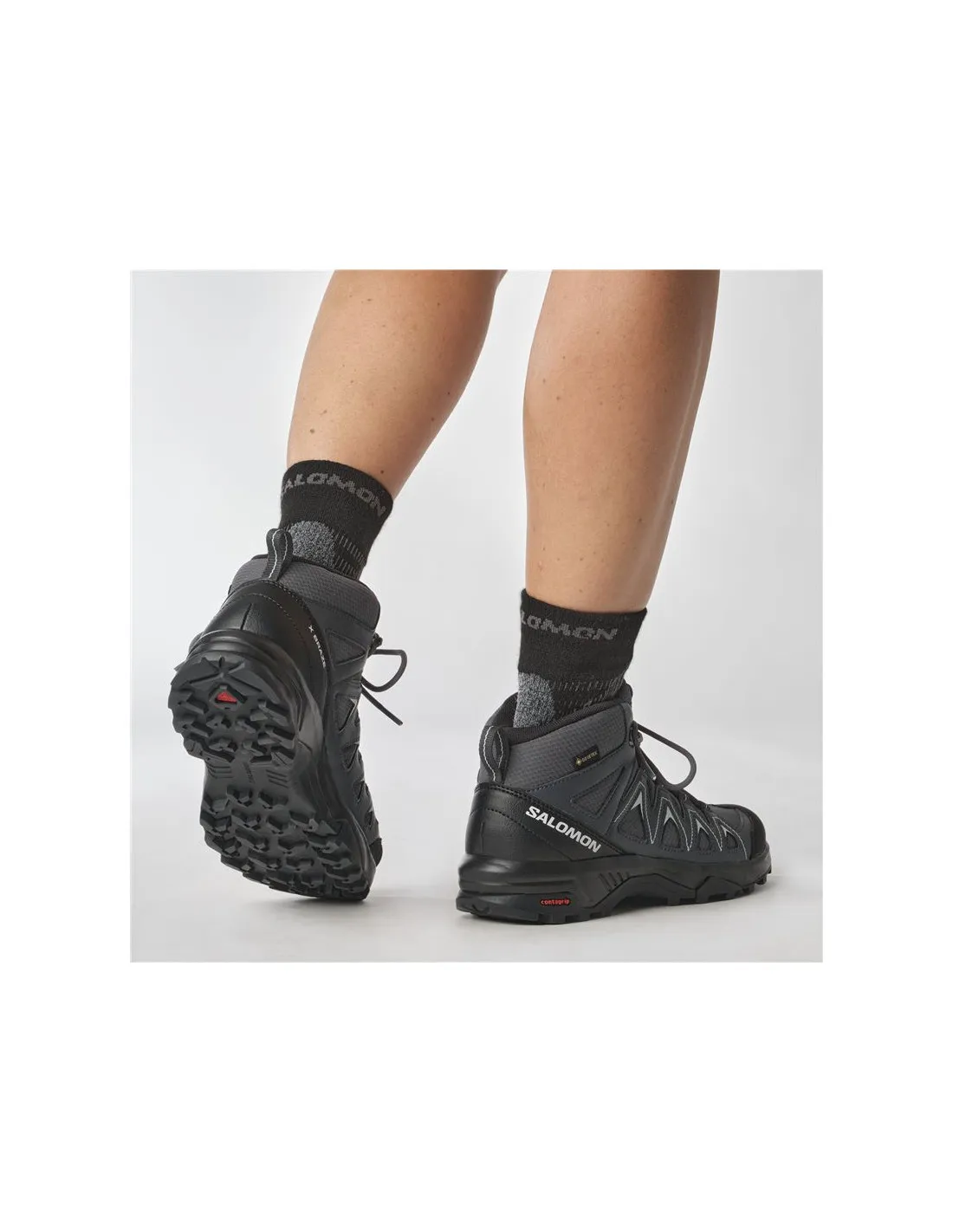 BOTAS DE MONTAñA SALOMON X BRAZE MID GORETEX NEGRO/AZUL MUJER