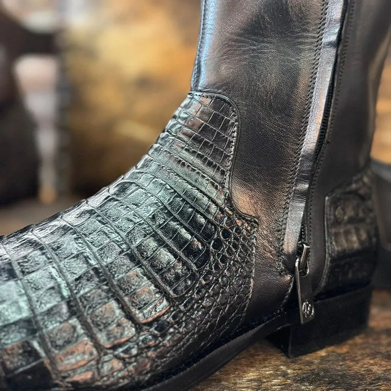 Botin Casual Cuadra Caiman Negro/Ternera