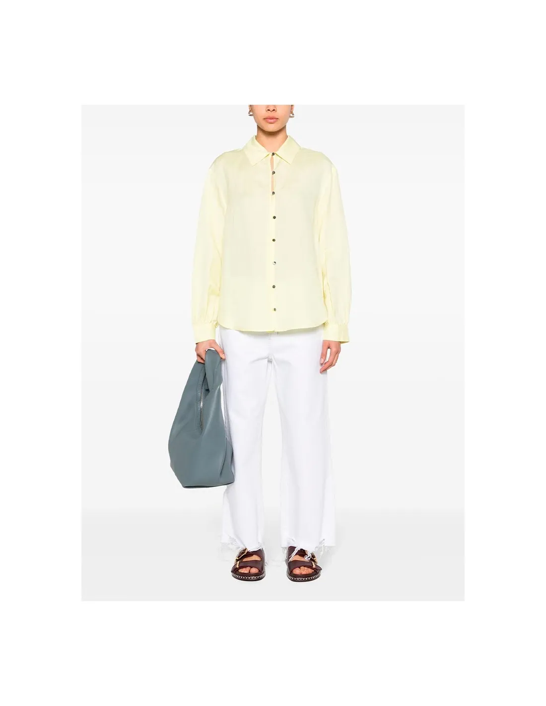 Camisa amarilla abotonada