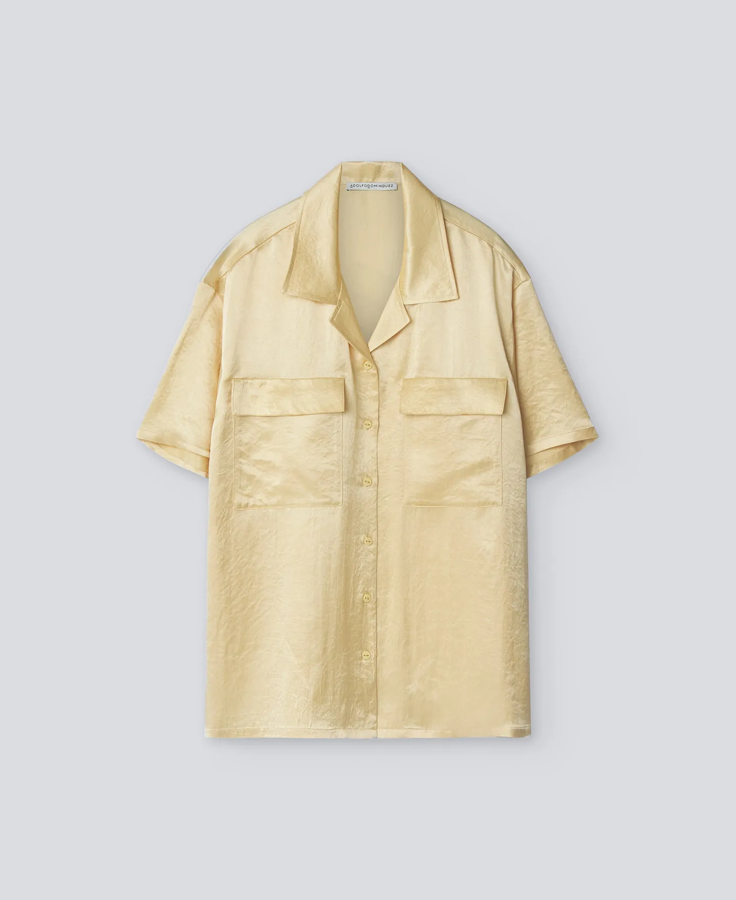 Camisa amarilla cuello bowling mujer