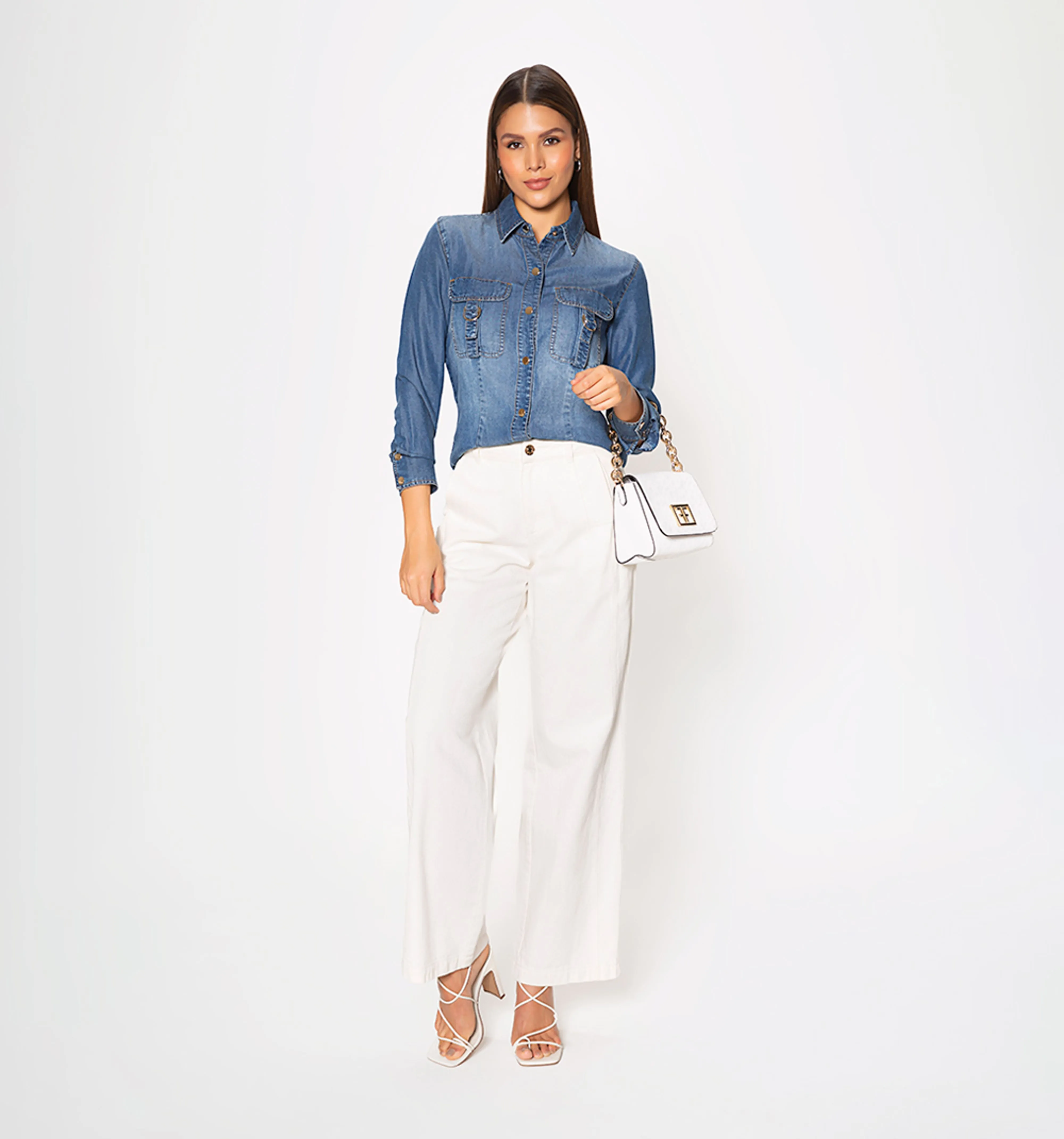 Camisa bolsillos cob charretera y hebill