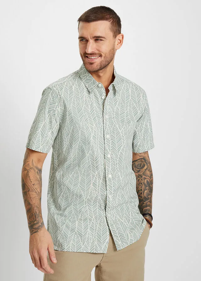 CAMISA DE MANGA CORTA BLANCO LANAVERDE PASTEL DE FLORES