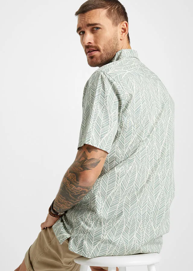 CAMISA DE MANGA CORTA BLANCO LANAVERDE PASTEL DE FLORES