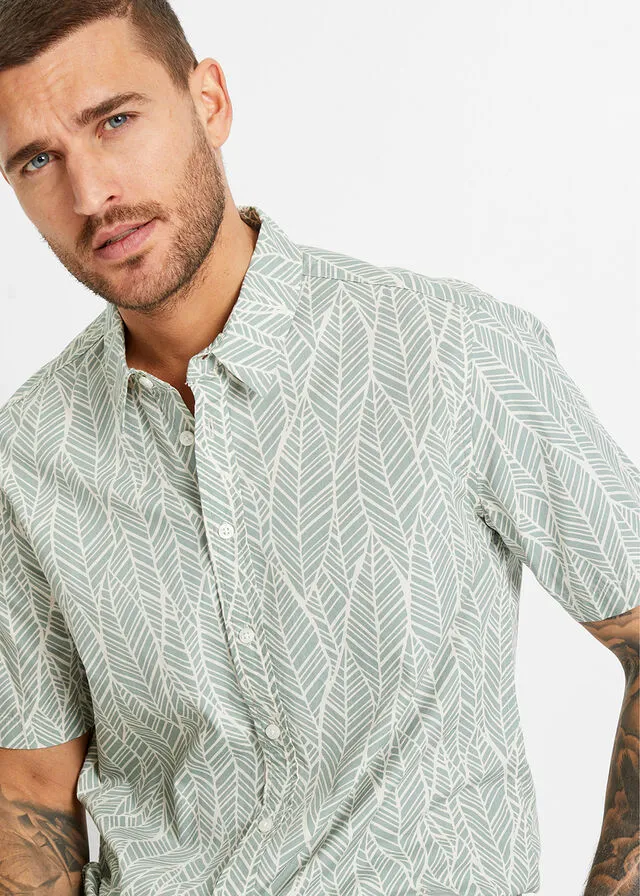 CAMISA DE MANGA CORTA BLANCO LANAVERDE PASTEL DE FLORES