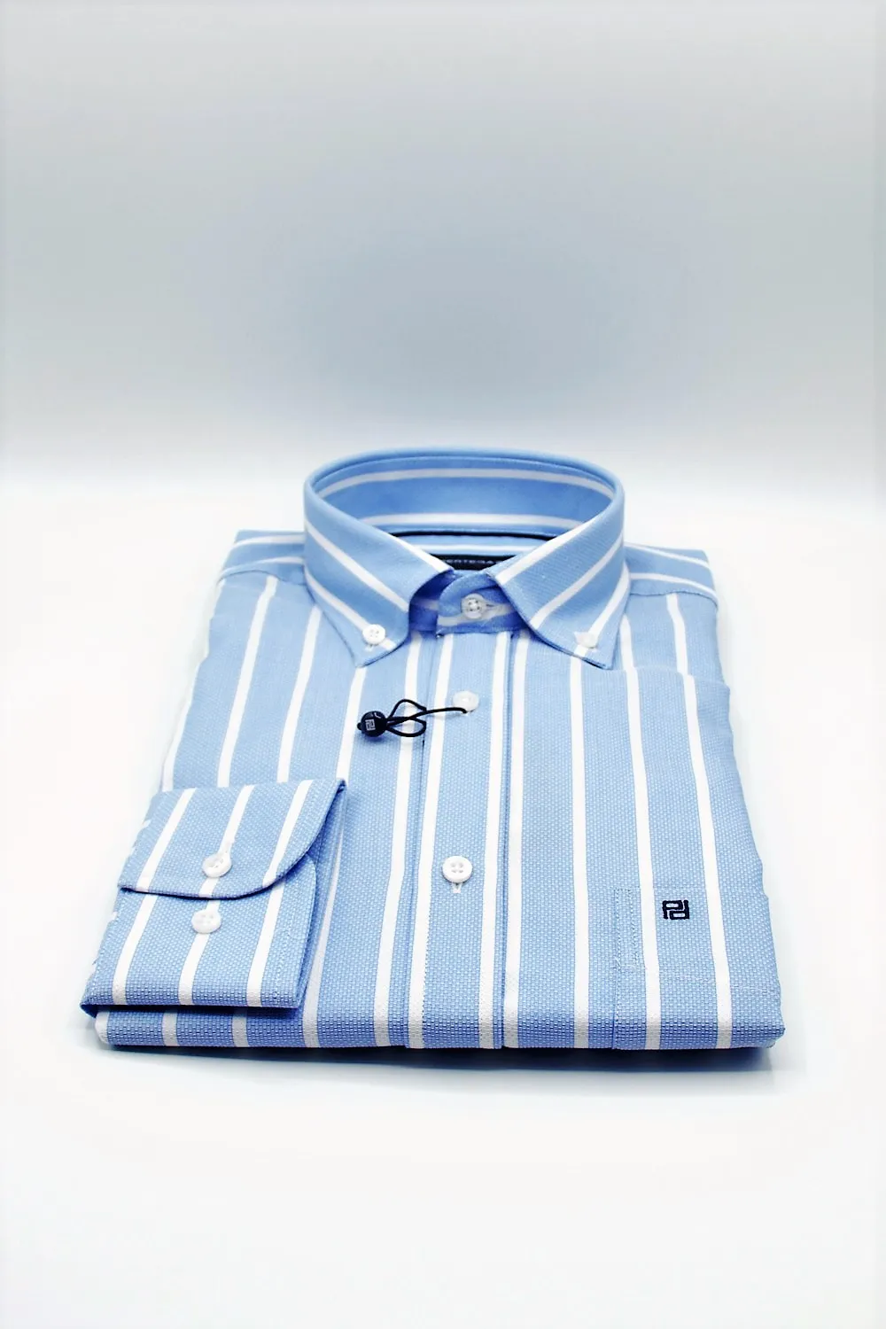 Camisa Pertegaz hombre lista azul regular fit PERTEGAZ