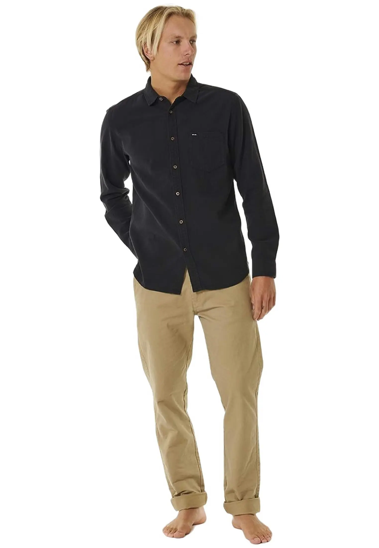 CAMISA RIP CURL DE MANGA LARGA WASHED SHIRT REF01TMSH BLACKNEGRA