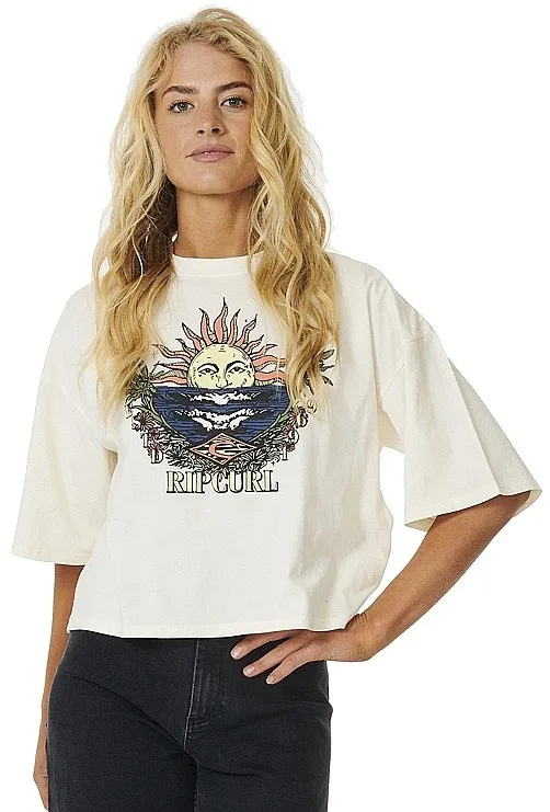 CAMISA RIP CURL SHORE BREAK HERITAGE CROP  BONE  WOMEN´S