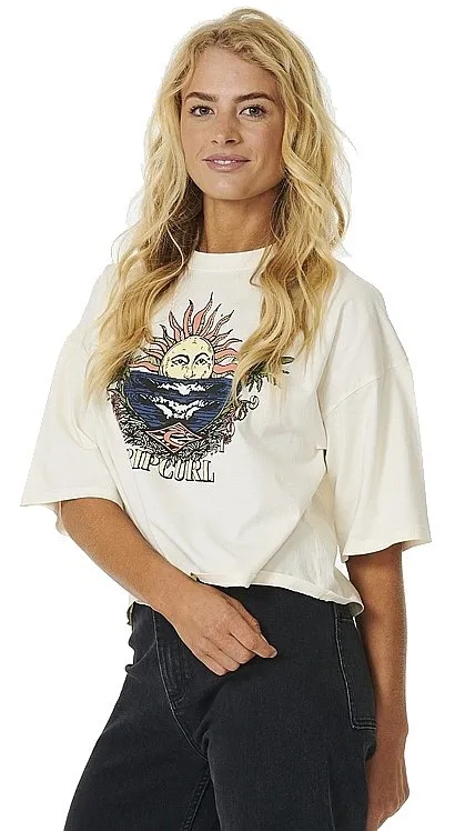 CAMISA RIP CURL SHORE BREAK HERITAGE CROP  BONE  WOMEN´S