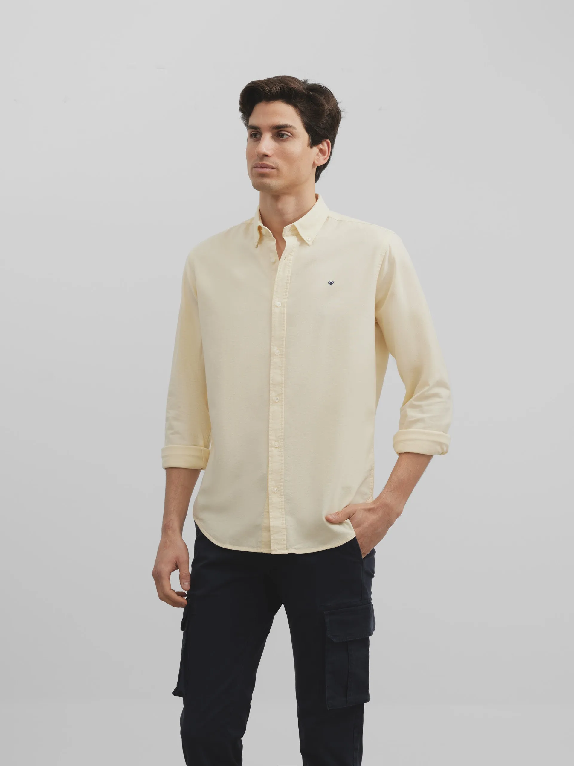 Camisa sport oxford amarilla