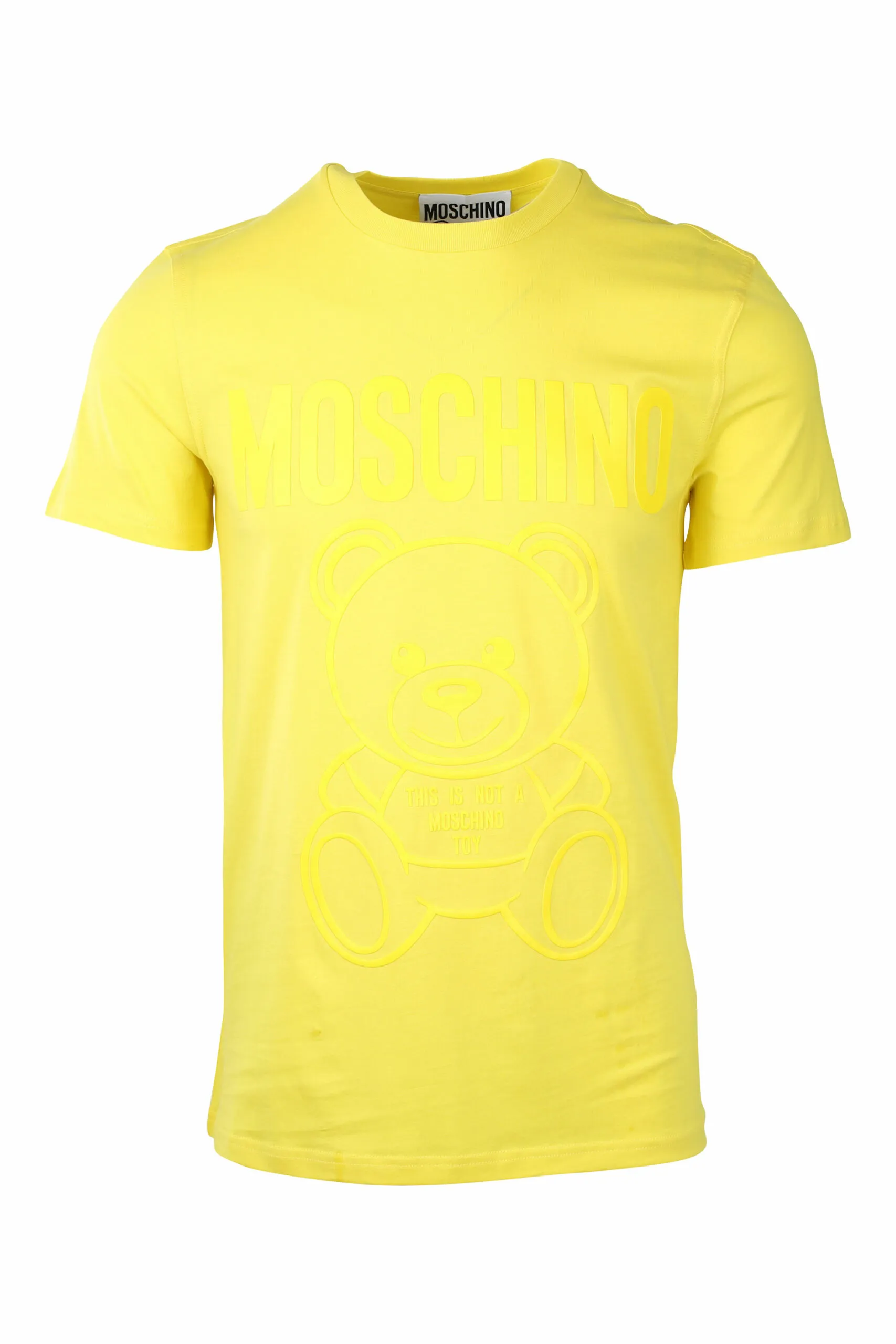Camiseta amarilla con maxilogo oso monocromático