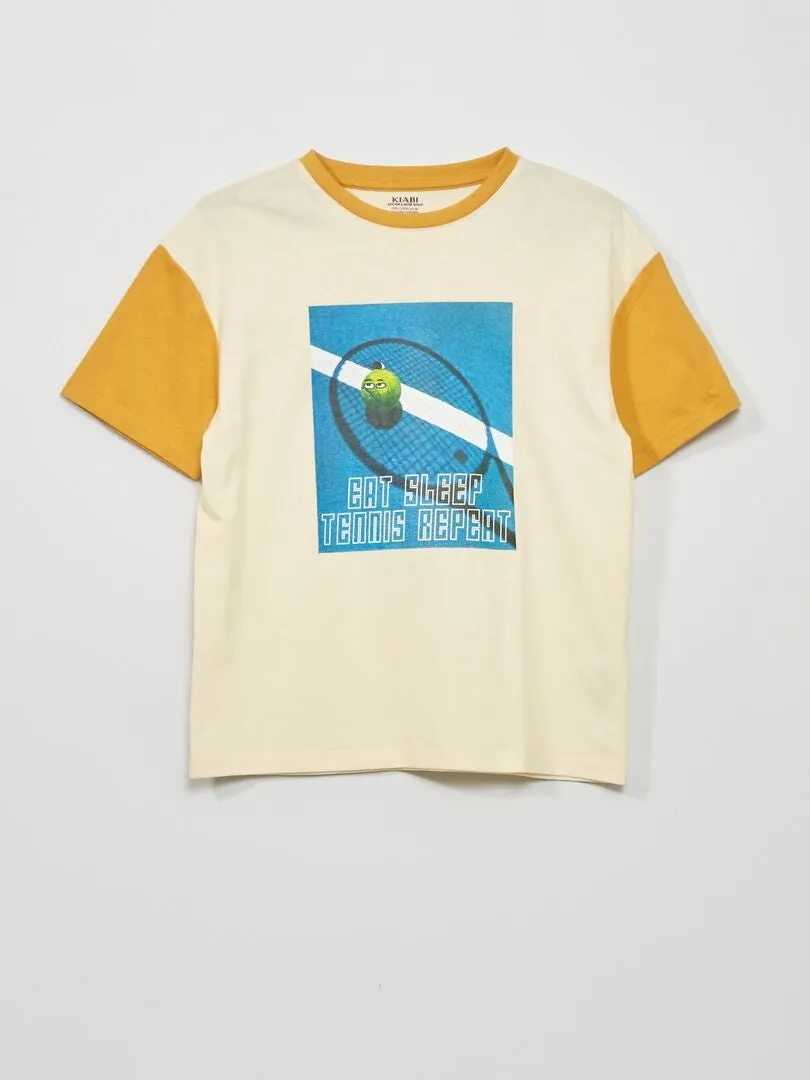 CAMISETA ESTAMPADA DE MANGA CORTA  BLANCO