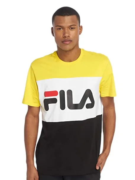 Camiseta FILA manga corta para hombre Men Day Tee Ref. 681244 Amarilla Blanca negra bandas